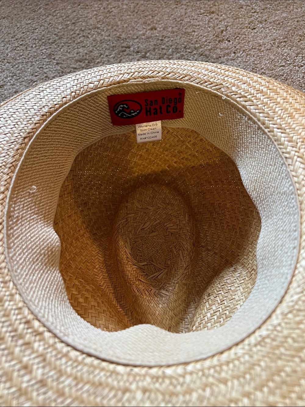 San Diego Hat Co Straw Fedora Hat - Natural. NWOT. Never worn. - Picture 3 of 4